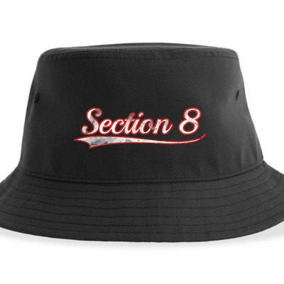 Section 8 Vintage Varsity Distressed Throwback Style Sustainable Bucket Hat