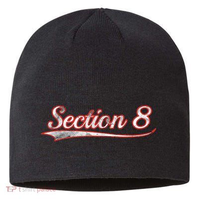 Section 8 Vintage Varsity Distressed Throwback Style Sustainable Beanie