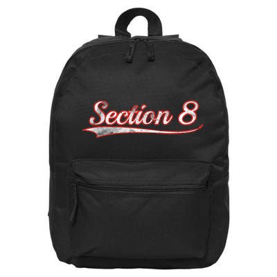 Section 8 Vintage Varsity Distressed Throwback Style 16 in Basic Backpack