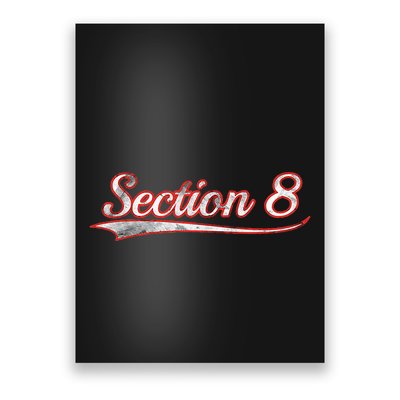 Section 8 Vintage Varsity Distressed Throwback Style Poster