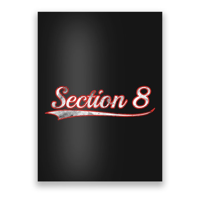 Section 8 Vintage Varsity Distressed Throwback Style Poster