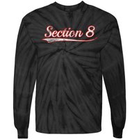 Section 8 Vintage Varsity Distressed Throwback Style Tie-Dye Long Sleeve Shirt