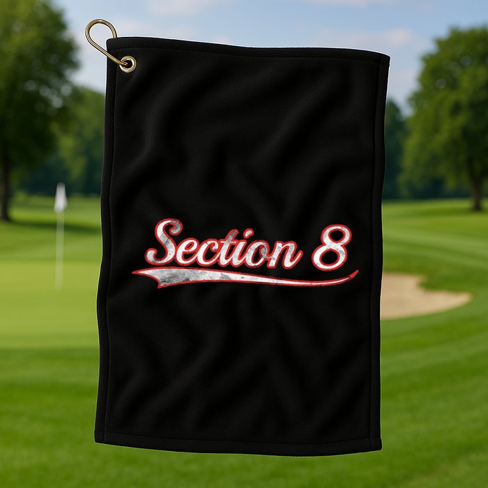 Section 8 Vintage Varsity Distressed Throwback Style Golf Towel