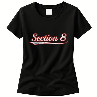 Section 8 Vintage Varsity Distressed Throwback Style Womens T-Shirt