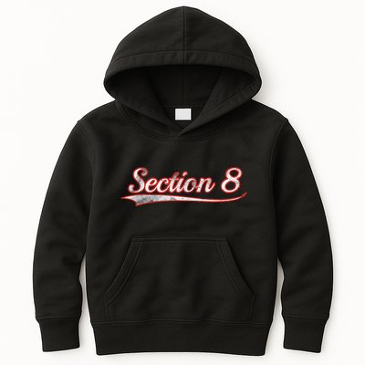 Section 8 Vintage Varsity Distressed Throwback Style Kids Hoodie
