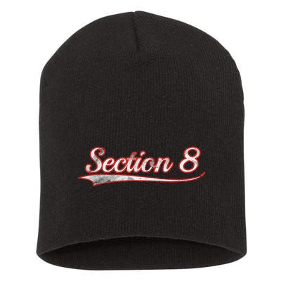 Section 8 Vintage Varsity Distressed Throwback Style Short Acrylic Beanie