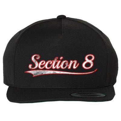 Section 8 Vintage Varsity Distressed Throwback Style Wool Snapback Cap
