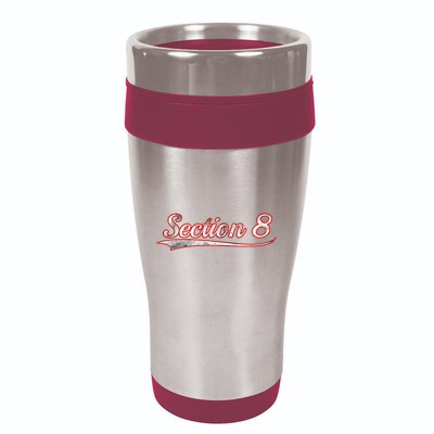 Section 8 Vintage Varsity Distressed Throwback Style 16oz Travel Tumbler