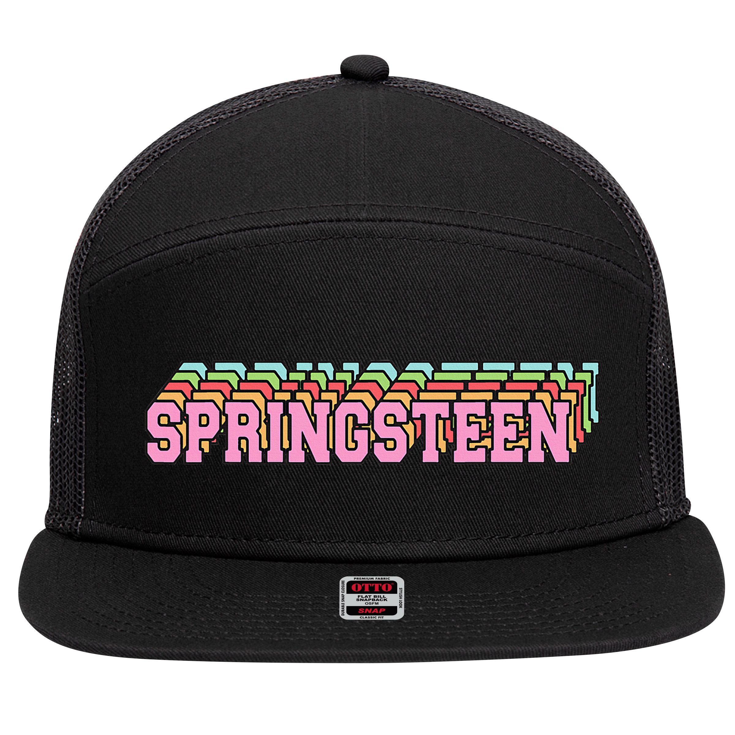 Springsteen 80s Vintage Retro Spring 7 Panel Mesh Trucker Snapback Hat