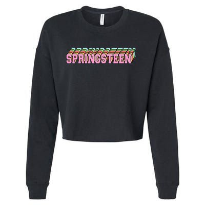 Springsteen 80s Vintage Retro Spring Cropped Pullover Crew