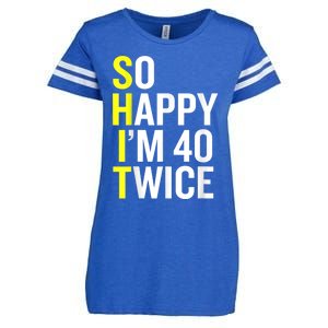 Sarcastic 80 Year Old B Day Funny 80th Birthday Gag Gift Enza Ladies Jersey Football T-Shirt