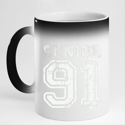 Senior 91 Class of 1991 Retro College High School Graduation 11oz Black Color Changing Mug