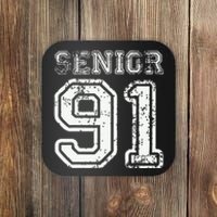 Senior 91 Class of 1991 Retro College High School Graduation Coaster