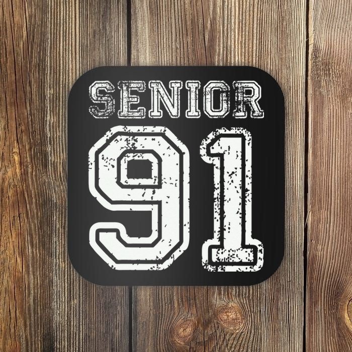 Senior 91 Class of 1991 Retro College High School Graduation Coaster