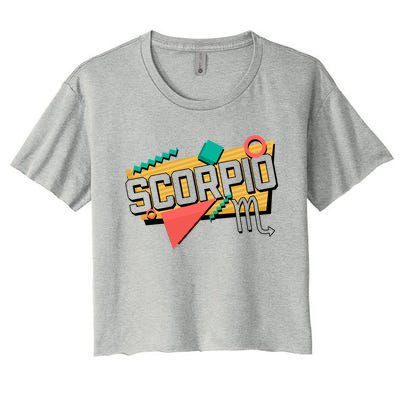 Scorpio 90s Horoscope Zodiac Sign Astrology Meaningful Gift Women's Crop Top Tee