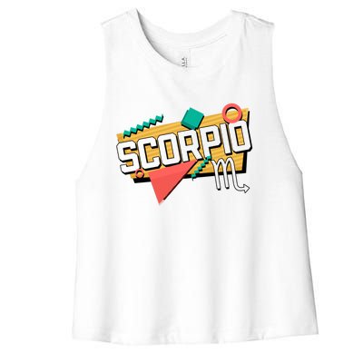 Scorpio 90s Horoscope Zodiac Sign Astrology Meaningful Gift Women's Racerback Cropped Tank