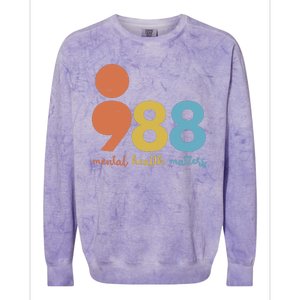 Semicolon 988 Mental Health Matters Colorblast Crewneck Sweatshirt