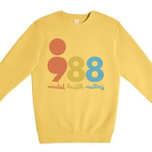 Semicolon 988 Mental Health Matters Premium Crewneck Sweatshirt