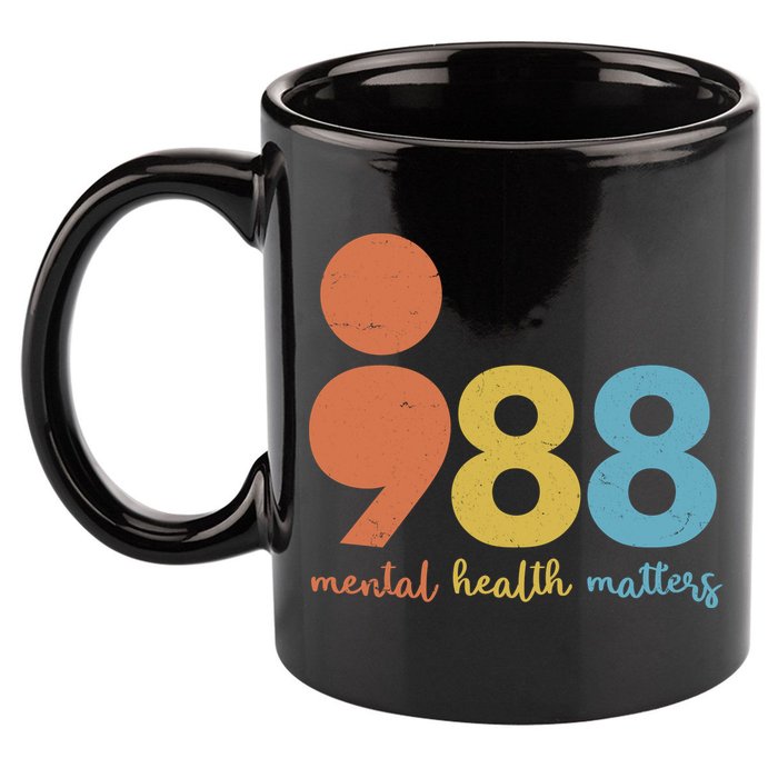 Semicolon 988 Mental Health Matters 11oz C Handle Ceramic Mug