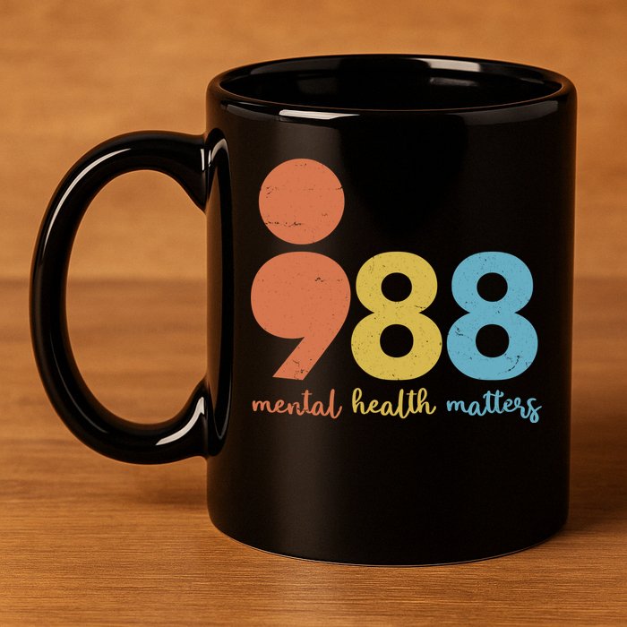 Semicolon 988 Mental Health Matters 11oz C Handle Ceramic Mug