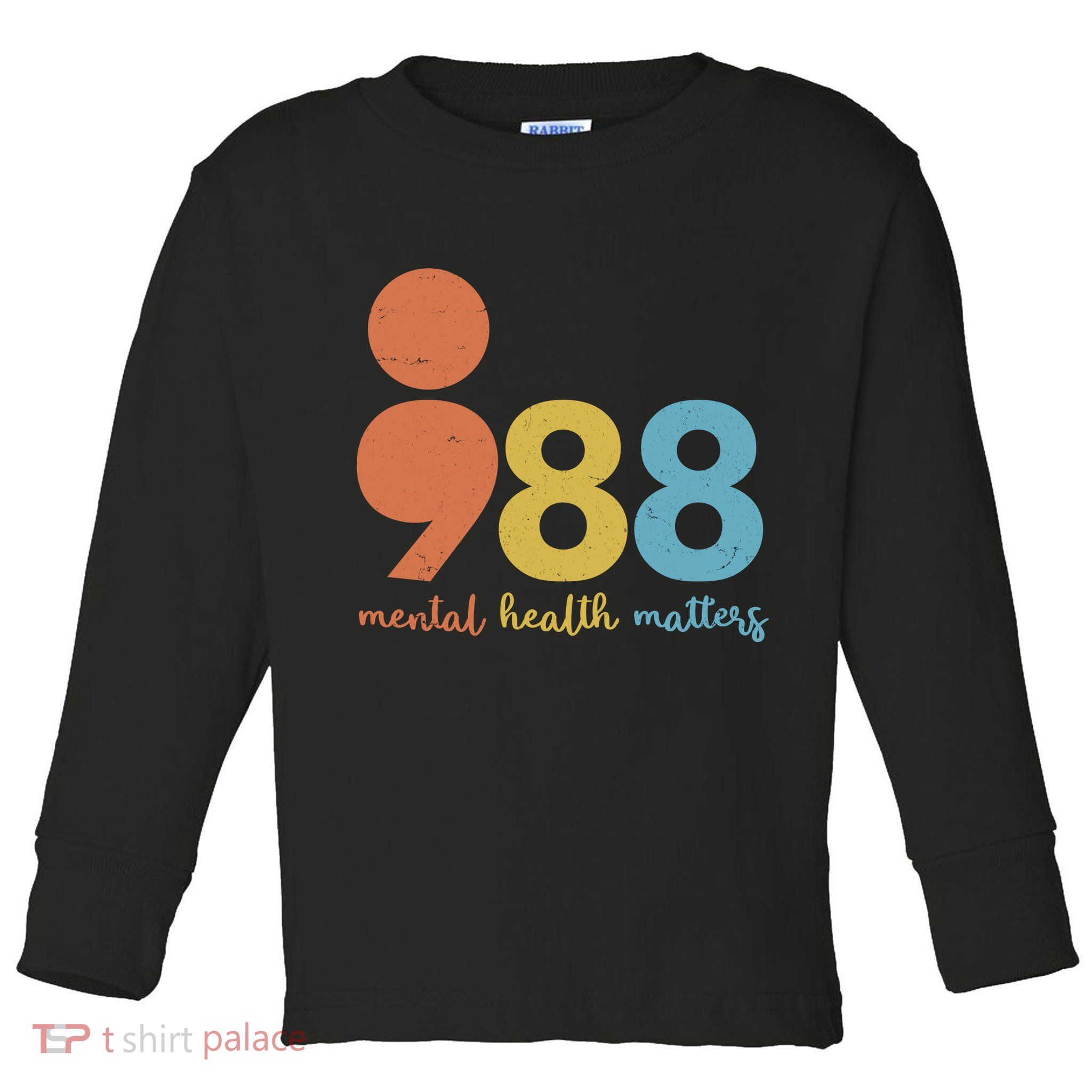 Semicolon 988 Mental Health Matters Toddler Long Sleeve Shirt