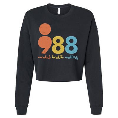 Semicolon 988 Mental Health Matters Cropped Pullover Crew
