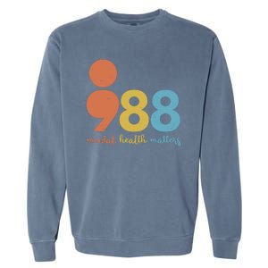 Semicolon 988 Mental Health Matters Garment-Dyed Sweatshirt