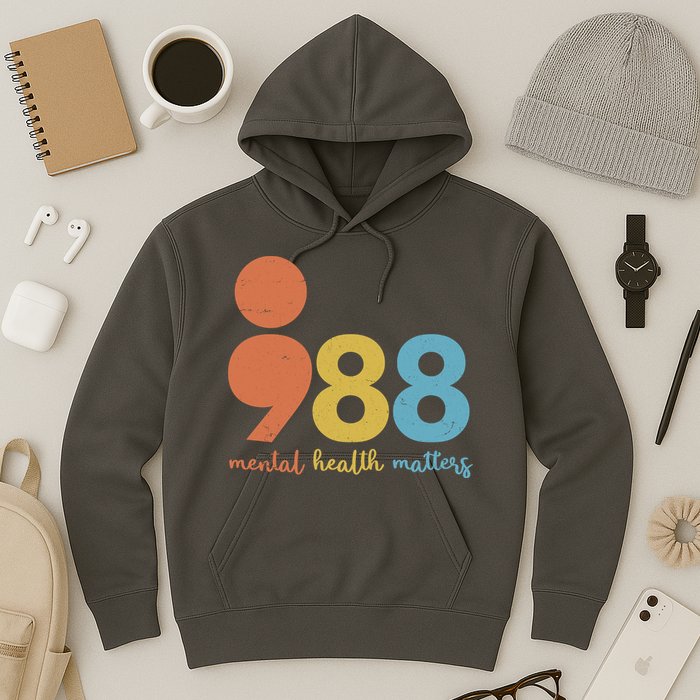 Semicolon 988 Mental Health Matters Hoodie