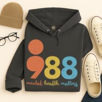 Semicolon 988 Mental Health Matters Hoodie