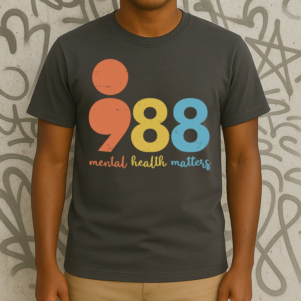 Semicolon 988 Mental Health Matters T-Shirt