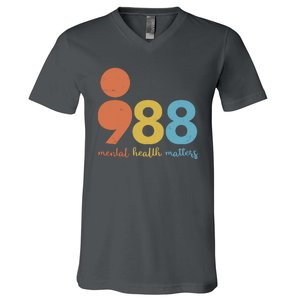 Semicolon 988 Mental Health Matters V-Neck T-Shirt