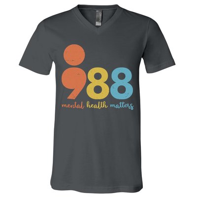 Semicolon 988 Mental Health Matters V-Neck T-Shirt