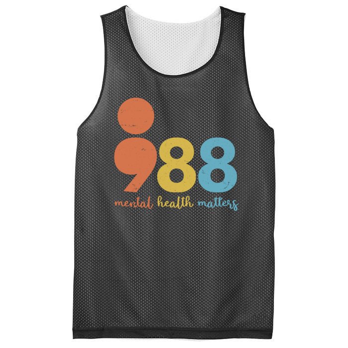 Semicolon 988 Mental Health Matters Mesh Reversible Basketball Jersey Tank