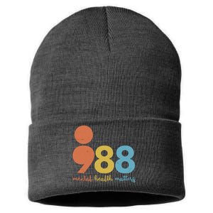 Semicolon 988 Mental Health Matters Sustainable Knit Beanie