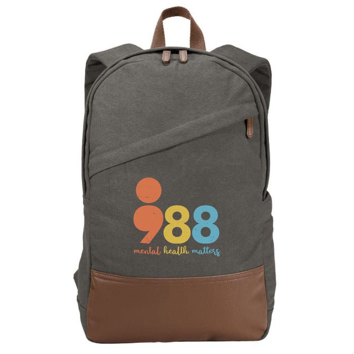 Semicolon 988 Mental Health Matters Cotton Canvas Backpack