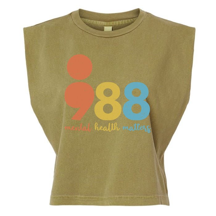 Semicolon 988 Mental Health Matters Garment-Dyed Women's Muscle Tee