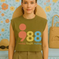 Semicolon 988 Mental Health Matters Garment-Dyed Women's Muscle Tee