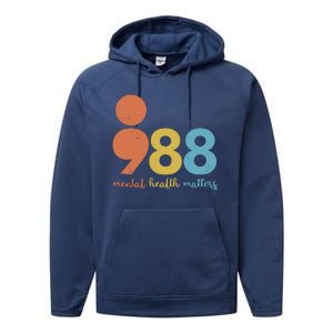 Semicolon 988 Mental Health Matters Performance Fleece Hoodie