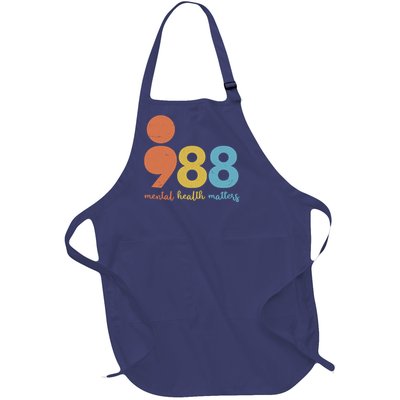 Semicolon 988 Mental Health Matters Full-Length Apron With Pockets