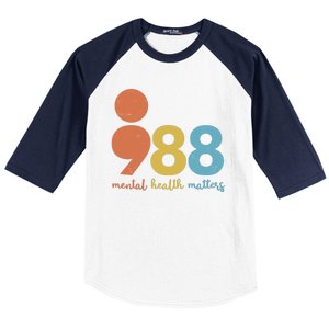 Semicolon 988 Mental Health Matters Baseball Sleeve Shirt