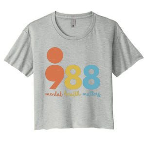 Semicolon 988 Mental Health Matters Women's Crop Top Tee