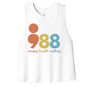 Semicolon 988 Mental Health Matters Women's Racerback Cropped Tank