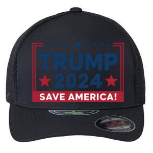 Save America 2024 Slogan Graphic Flexfit Unipanel Trucker Cap