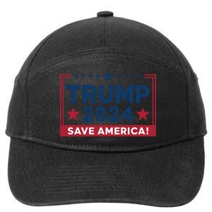 Save America 2024 Slogan Graphic 7-Panel Snapback Hat