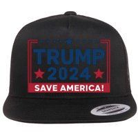 Save America 2024 Slogan Graphic Flat Bill Trucker Hat