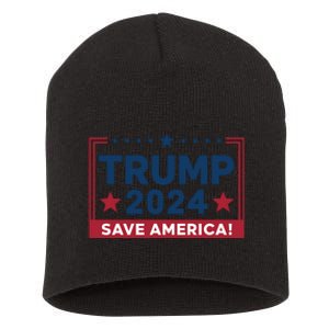 Save America 2024 Slogan Graphic Short Acrylic Beanie