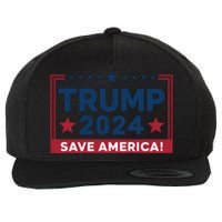 Save America 2024 Slogan Graphic Wool Snapback Cap