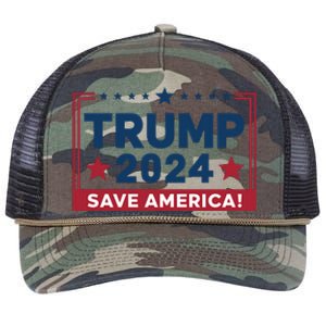 Save America 2024 Slogan Graphic Retro Rope Trucker Hat Cap