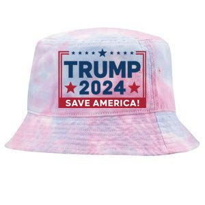 Save America 2024 Slogan Graphic Tie-Dyed Bucket Hat