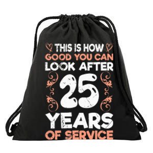 Service anniversary 25 years of work anniversary Drawstring Bag